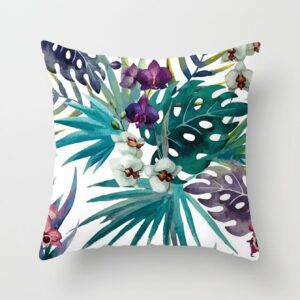 tropical orchid cushion cover