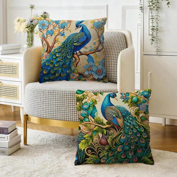 Pair of Peacock cushion covers