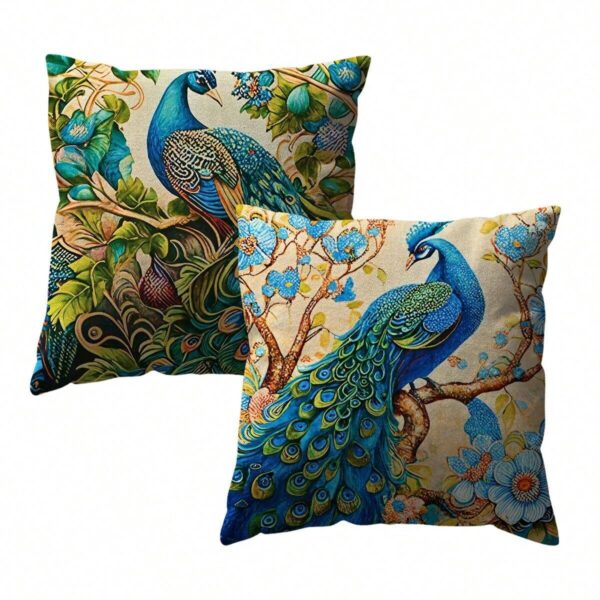 Pair of Peacock cushion covers