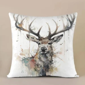 Stag in Watercolour - cushco cushion covers